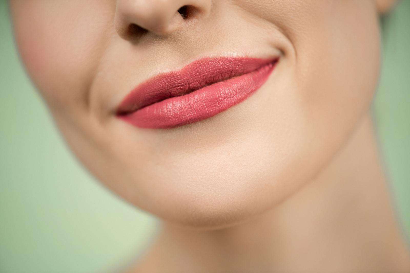 Woman With Red Lipstick Smiling